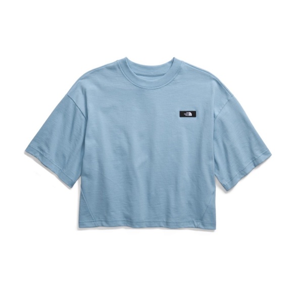 The North Face Blue Heavyweight Crop T-Shirt in great condition! - Picture 1 of 6